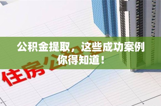 谯城公积金提取，这些成功案例你得知道！